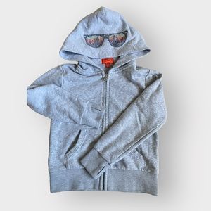 GUC Butter Girls Gray Cozy Zip Up With Rhinestone NYC Designs | Size 4